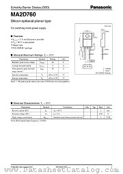 MA2D760 datasheet pdf Panasonic