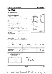 MA2D601 datasheet pdf Panasonic
