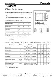 UN0231C datasheet pdf Panasonic