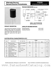 VTD205 datasheet pdf PerkinElmer Optoelectronics