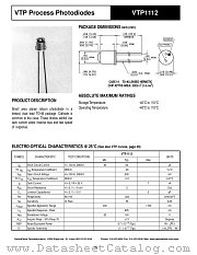 VTP1112 datasheet pdf PerkinElmer Optoelectronics