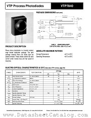 VTP7840 datasheet pdf PerkinElmer Optoelectronics