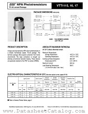 VTT1117 datasheet pdf PerkinElmer Optoelectronics