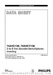 74AHC138PW datasheet pdf Philips
