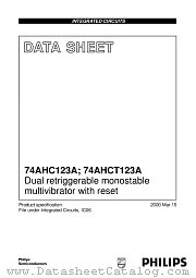 74AHC123A datasheet pdf Philips