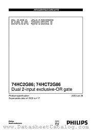 74HCT2G86DC datasheet pdf Philips