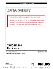 74HC04 datasheet pdf Philips
