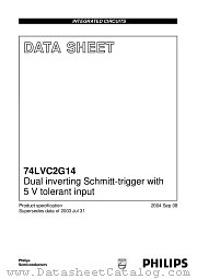 74LVC2G14GW datasheet pdf Philips