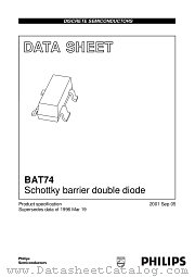 BAT74 datasheet pdf Philips
