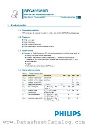 BFG325W/XR datasheet pdf Philips