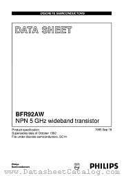 BFR92AW datasheet pdf Philips