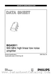 BGA2011 datasheet pdf Philips