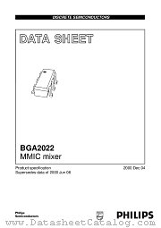 BGA2022 datasheet pdf Philips