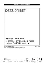 BSN205A datasheet pdf Philips
