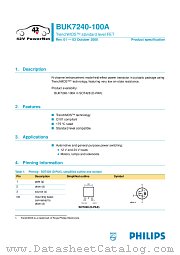 BUK7240-100A datasheet pdf Philips