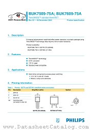 BUK7509-75A datasheet pdf Philips