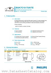 BUK7C10-75AITE datasheet pdf Philips