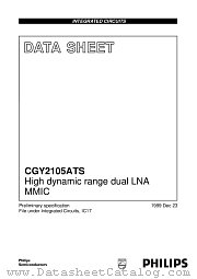 CGY2105 datasheet pdf Philips