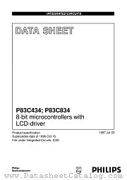 P83C834CFP datasheet pdf Philips