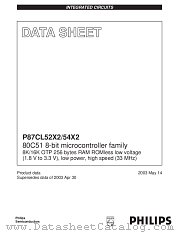 P87CL54X2BDH datasheet pdf Philips