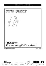 PBSS3540F datasheet pdf Philips
