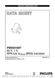 PBSS4160T datasheet pdf Philips