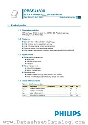 PBSS4160U datasheet pdf Philips