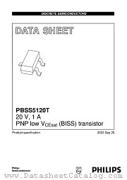 PBSS5120T datasheet pdf Philips
