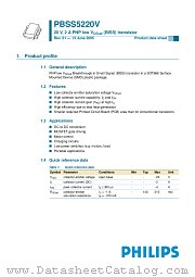 PBSS5220V datasheet pdf Philips