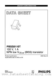 PBSS8110T datasheet pdf Philips