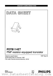 PDTB114ET datasheet pdf Philips