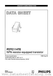 PDTC114TE datasheet pdf Philips
