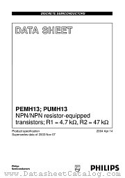 PUMH13 datasheet pdf Philips
