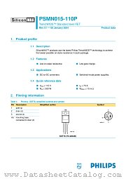 PSMN015-110P datasheet pdf Philips