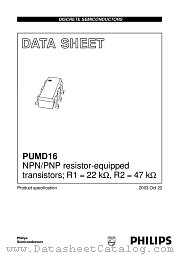 PUMD16 datasheet pdf Philips