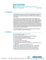 SC16C2552 datasheet pdf Philips