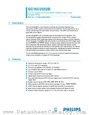 SC16C2552B datasheet pdf Philips