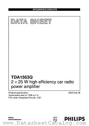 TDA1563Q datasheet pdf Philips