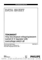TDA3668AT datasheet pdf Philips