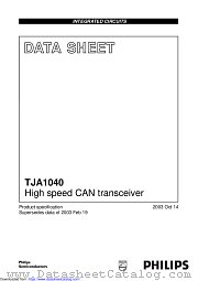 TJA1040 datasheet pdf Philips