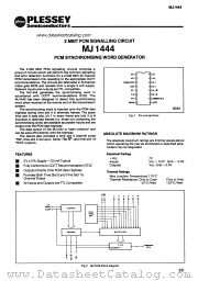 MJ1444 datasheet pdf PLESSEY Semiconductors