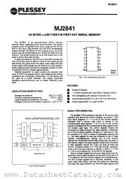 MJ2841 datasheet pdf PLESSEY Semiconductors