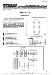 MV23SC16 datasheet pdf PLESSEY Semiconductors