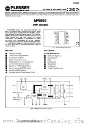 MV8860 datasheet pdf PLESSEY Semiconductors