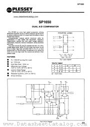 SP1650 datasheet pdf PLESSEY Semiconductors