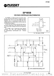 SP1658 datasheet pdf PLESSEY Semiconductors