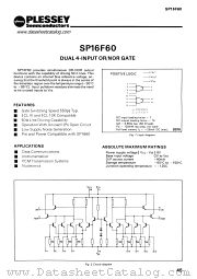 SP16F60 datasheet pdf PLESSEY Semiconductors