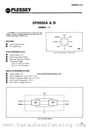 SP8600B datasheet pdf PLESSEY Semiconductors