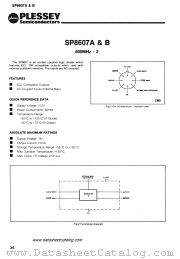 SP8607A datasheet pdf PLESSEY Semiconductors