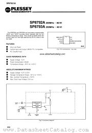 SP8792A datasheet pdf PLESSEY Semiconductors